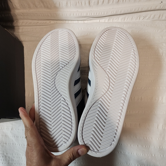 Adidas Women Teal White Stripe Casual Sneakers - Picture 2 of 8